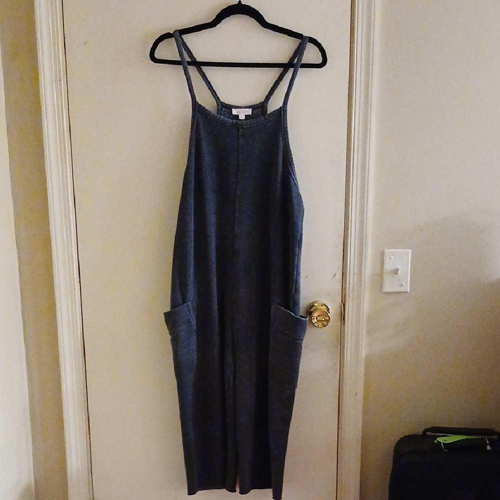 Colsie Dark Gray Spaghetti Strap Jumpsuit